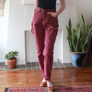 True Vintage 80's Women's Lee Jeans in Burgundy 8M